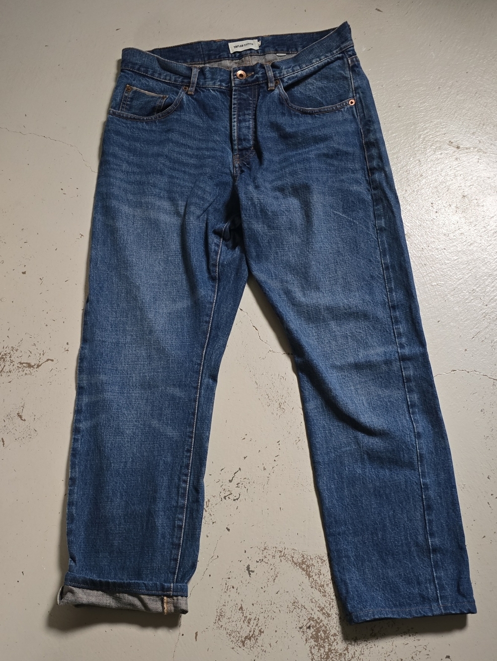 Taylor Stitch Red Line Selvedge Men's Blue Jeans Made In USA Size 30